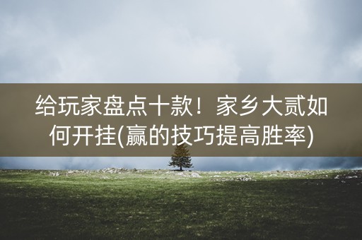 给玩家盘点十款！家乡大贰如何开挂(赢的技巧提高胜率)