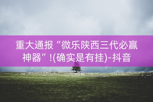 重大通报“微乐陕西三代必赢神器”!(确实是有挂)-抖音