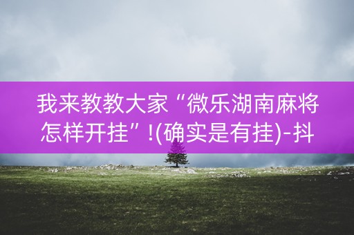 我来教教大家“微乐湖南麻将怎样开挂”!(确实是有挂)-抖音