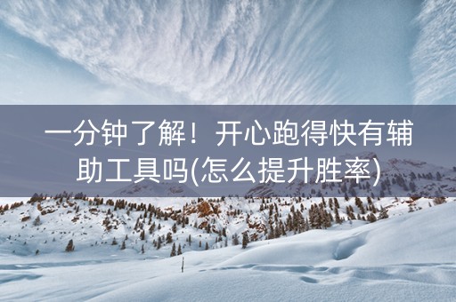 一分钟了解！开心跑得快有辅助工具吗(怎么提升胜率)