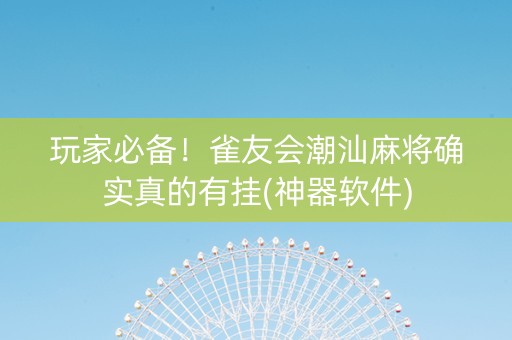 玩家必备！雀友会潮汕麻将确实真的有挂(神器软件)