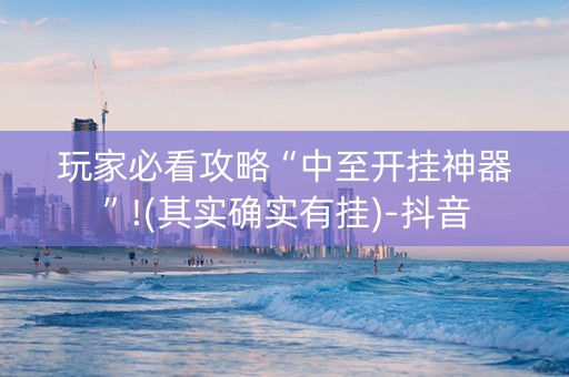 玩家必看攻略“中至开挂神器”!(其实确实有挂)-抖音