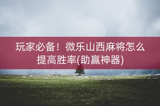玩家必备！微乐山西麻将怎么提高胜率(助赢神器)