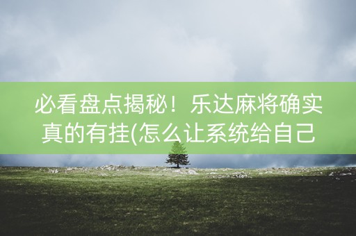 必看盘点揭秘！乐达麻将确实真的有挂(怎么让系统给自己好牌)