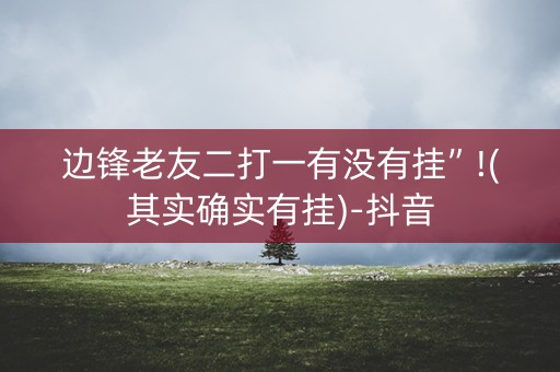 边锋老友二打一有没有挂”!(其实确实有挂)-抖音