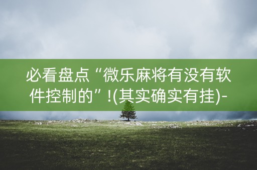 必看盘点“微乐麻将有没有软件控制的”!(其实确实有挂)-抖音
