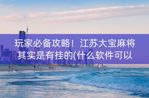 玩家必备攻略！江苏大宝麻将其实是有挂的(什么软件可以赢)