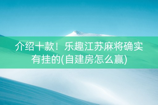 介绍十款！乐趣江苏麻将确实有挂的(自建房怎么赢)