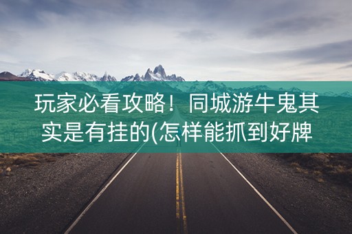 玩家必看攻略！同城游牛鬼其实是有挂的(怎样能抓到好牌)