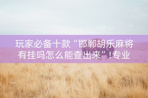 玩家必备十款“邯郸胡乐麻将有挂吗怎么能查出来”!专业师傅带你一起了解（详细教程）-抖音