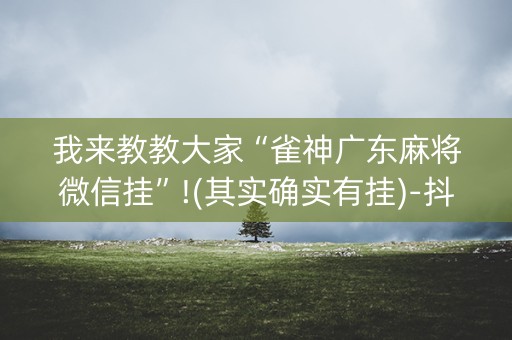 我来教教大家“雀神广东麻将微信挂”!(其实确实有挂)-抖音