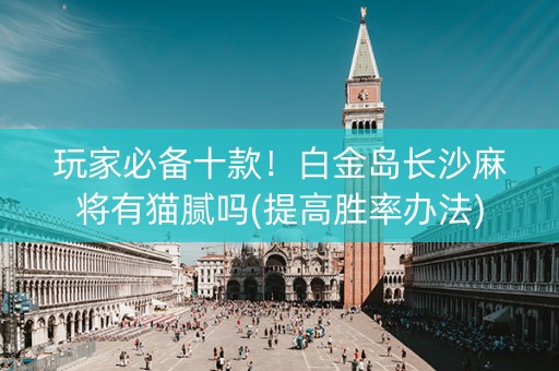 玩家必备十款！白金岛长沙麻将有猫腻吗(提高胜率办法)