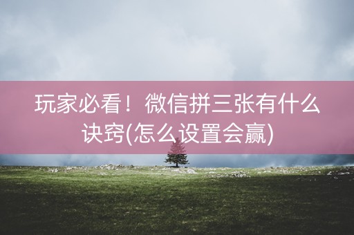 玩家必看！微信拼三张有什么诀窍(怎么设置会赢)