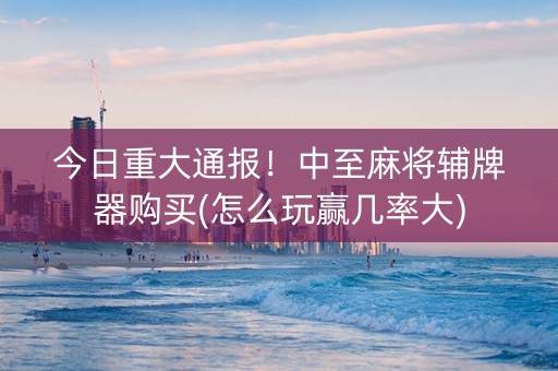今日重大通报！中至麻将辅牌器购买(怎么玩赢几率大)