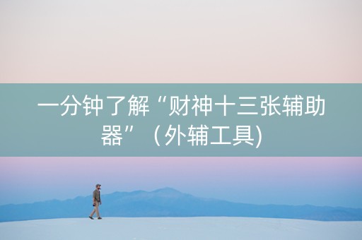 一分钟了解“财神十三张辅助器”（外辅工具)