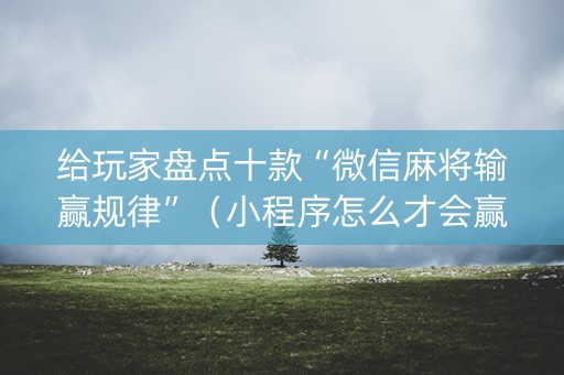 给玩家盘点十款“微信麻将输赢规律”（小程序怎么才会赢)
