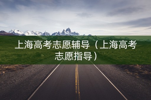 上海高考志愿辅导（上海高考志愿指导）