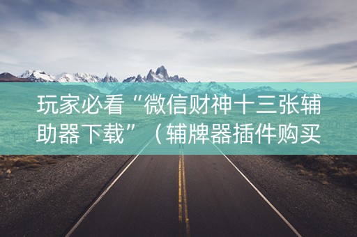 玩家必看“微信财神十三张辅助器下载”（辅牌器插件购买)