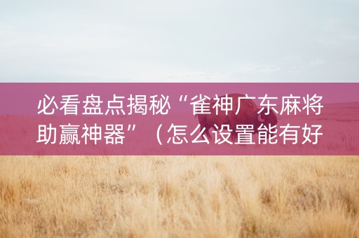 必看盘点揭秘“雀神广东麻将助赢神器”（怎么设置能有好牌)