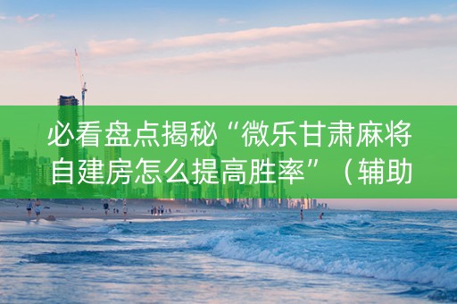 必看盘点揭秘“微乐甘肃麻将自建房怎么提高胜率”（辅助挂发牌规律)