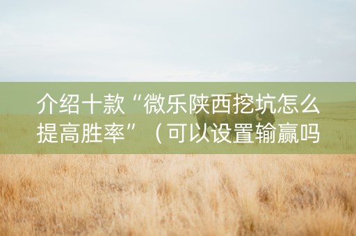 介绍十款“微乐陕西挖坑怎么提高胜率”（可以设置输赢吗)