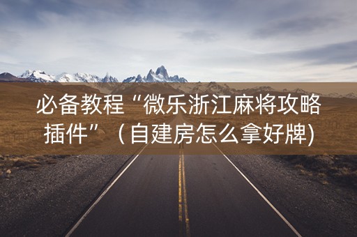 必备教程“微乐浙江麻将攻略插件”（自建房怎么拿好牌)