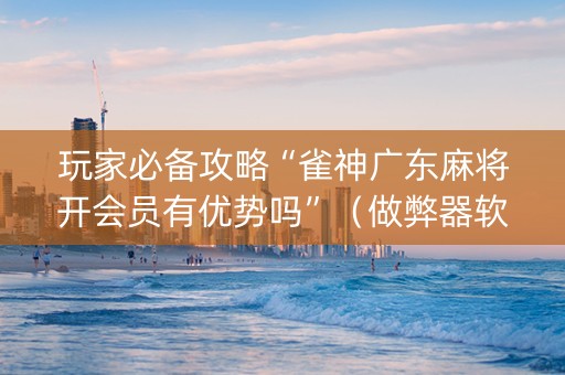 玩家必备攻略“雀神广东麻将开会员有优势吗”（做弊器软件下载)