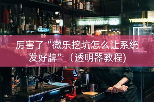 厉害了“微乐挖坑怎么让系统发好牌”（透明器教程)