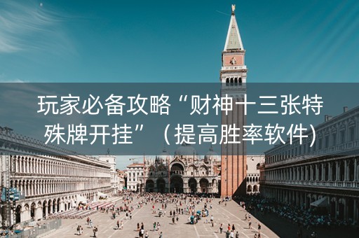 玩家必备攻略“财神十三张特殊牌开挂”（提高胜率软件)