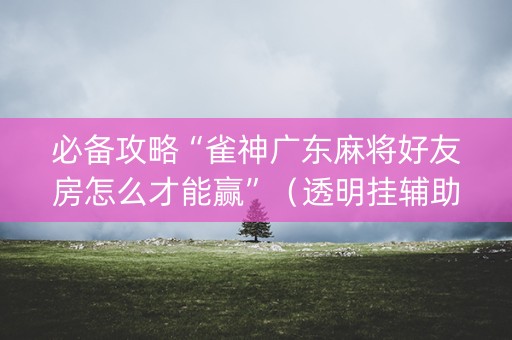 必备攻略“雀神广东麻将好友房怎么才能赢”（透明挂辅助器)