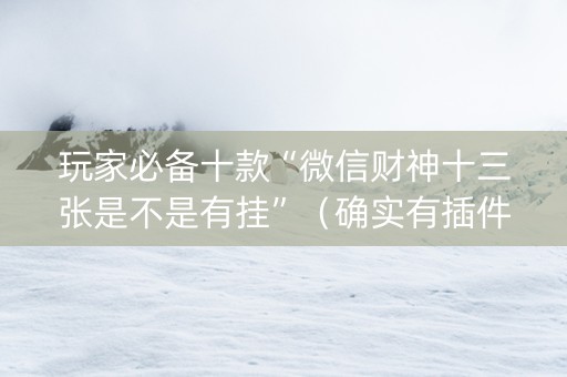 玩家必备十款“微信财神十三张是不是有挂”（确实有插件吗)