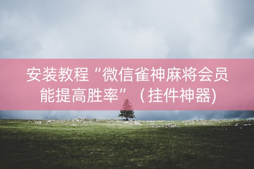 安装教程“微信雀神麻将会员能提高胜率”（挂件神器)