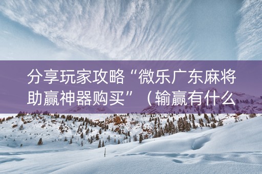 分享玩家攻略“微乐广东麻将助赢神器购买”（输赢有什么规律)