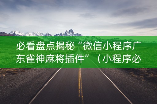 必看盘点揭秘“微信小程序广东雀神麻将插件”（小程序必赢神器)