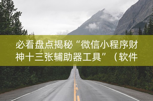 必看盘点揭秘“微信小程序财神十三张辅助器工具”（软件出售)