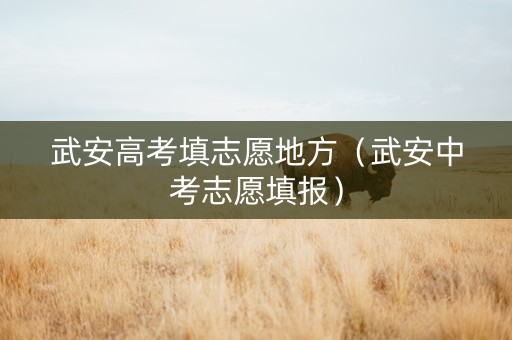 武安高考填志愿地方（武安中考志愿填报）