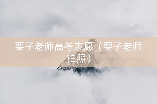 栗子老师高考志愿（栗子老师拍照）