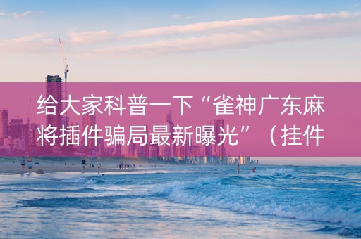 给大家科普一下“雀神广东麻将插件骗局最新曝光”（挂件神器)