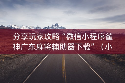 分享玩家攻略“微信小程序雀神广东麻将辅助器下载”（小程序必赢神器)