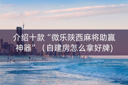 介绍十款“微乐陕西麻将助赢神器”（自建房怎么拿好牌)