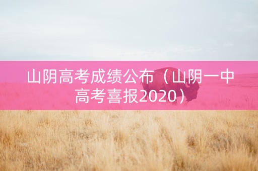 山阴高考成绩公布（山阴一中高考喜报2020）