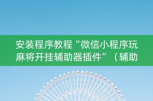 安装程序教程“微信小程序玩麻将开挂辅助器插件”（辅助器通用版)