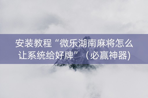 安装教程“微乐湖南麻将怎么让系统给好牌”（必赢神器)