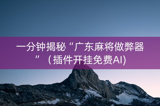 一分钟揭秘“广东麻将做弊器”（插件开挂免费AI)