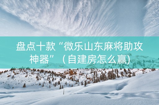 盘点十款“微乐山东麻将助攻神器”（自建房怎么赢)