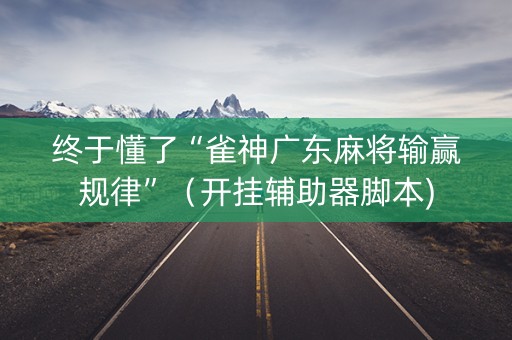 终于懂了“雀神广东麻将输赢规律”（开挂辅助器脚本)