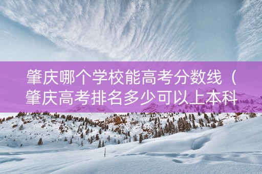 肇庆哪个学校能高考分数线（肇庆高考排名多少可以上本科）