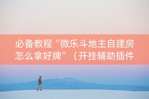 必备教程“微乐斗地主自建房怎么拿好牌”（开挂辅助插件)