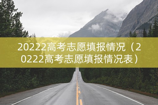 20222高考志愿填报情况（20222高考志愿填报情况表）