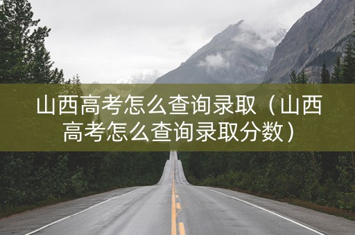 山西高考怎么查询录取（山西高考怎么查询录取分数）